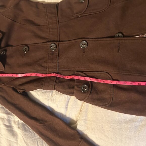 Tulle Overcoat Womens M Brown‎ Wool Blend Collar Button Pockets Lined Collar - Picture 10 of 14